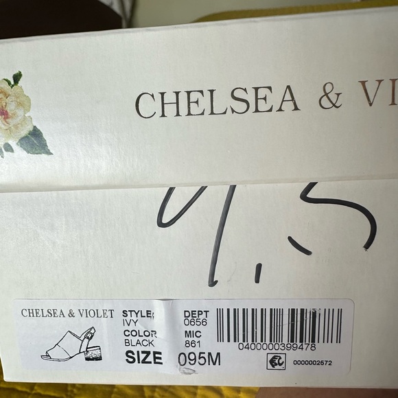 NWT Chelsea & Violet Ivy Slingback Leather Sandals - Black, size 9.5M - Picture 6 of 6